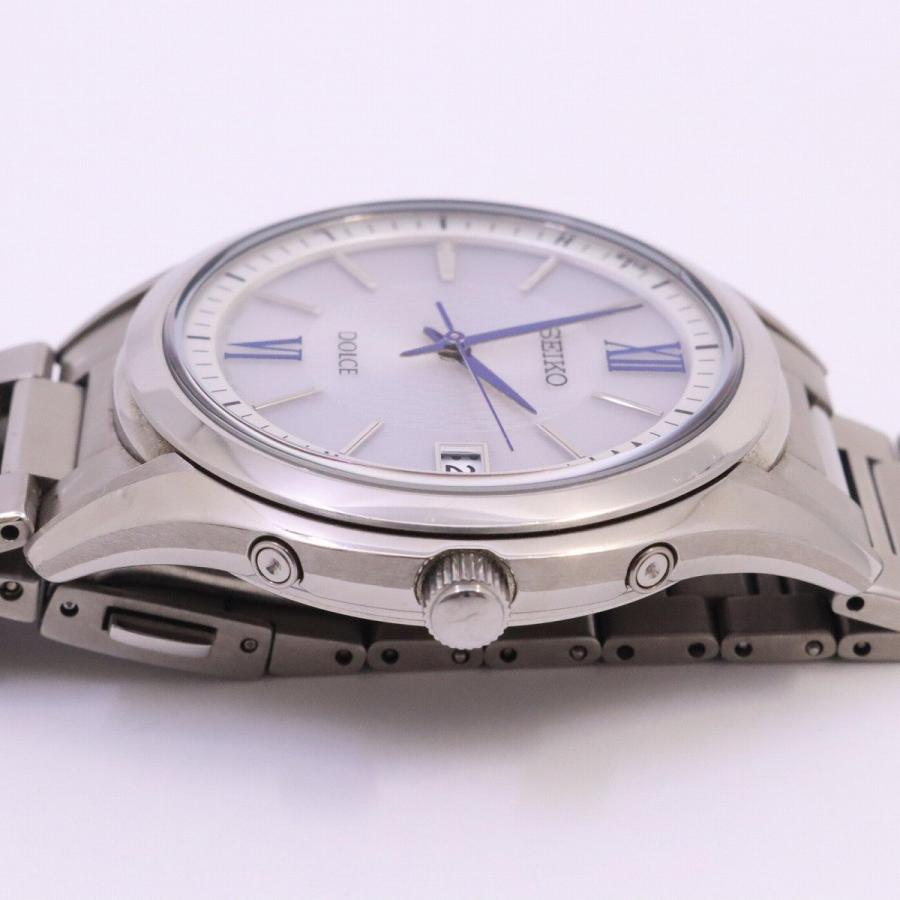 SEIKO セイコー ドルチェ ソーラー電波 メンズ 腕時計 チタン 白文字盤 