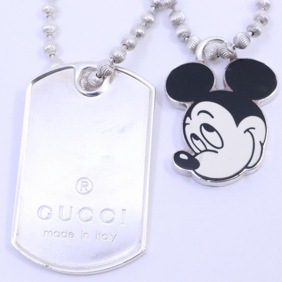 GUCCI×DISNEY グッチ×ディズニー ミッキーマウス ドッグタグ ボールチェーン ネックレス シルバー925【いおき質店】｜ioki-shop783｜06