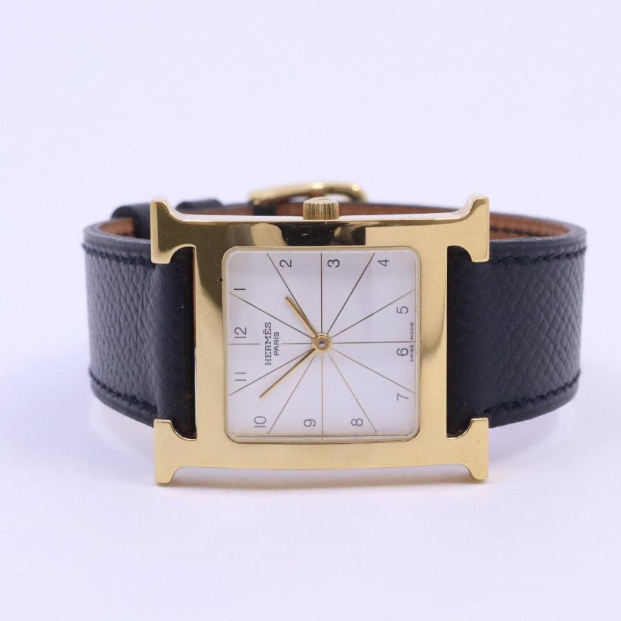 エルメス Hウォッチ ラムサス クォーツ ボーイズ 腕時計 ゴールド金具 