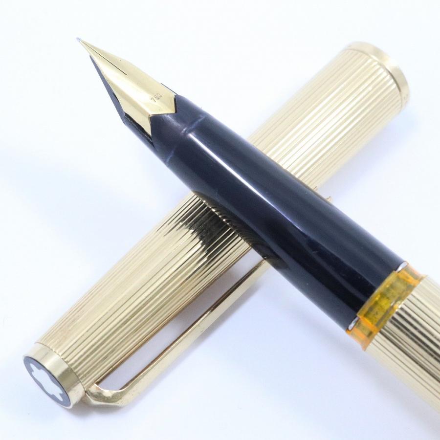 MONTBLANC モンブラン 1246 万年筆 18Kペン先 ゴールド ストライプ【い