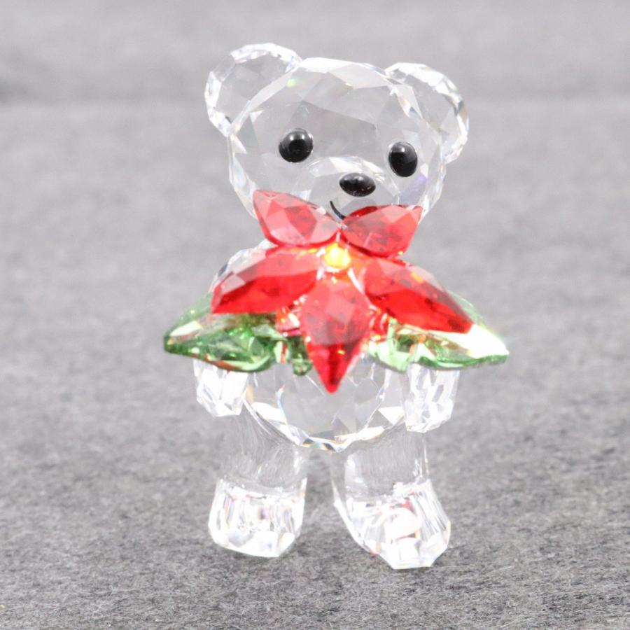 SWAROVSKI スワロフスキー クリスベア ポインセチア クリスマス 置物  