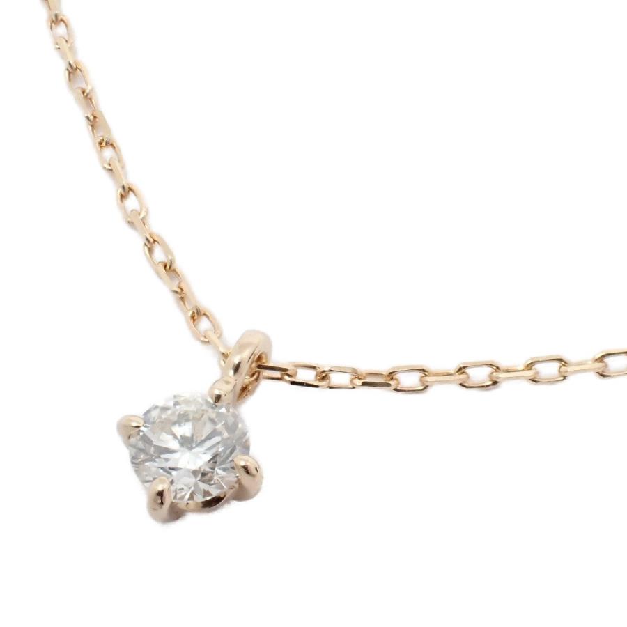 美品】ete エテ 1粒 ネックレス K18PG/ダイヤモンド0.1ct【いおき質店 