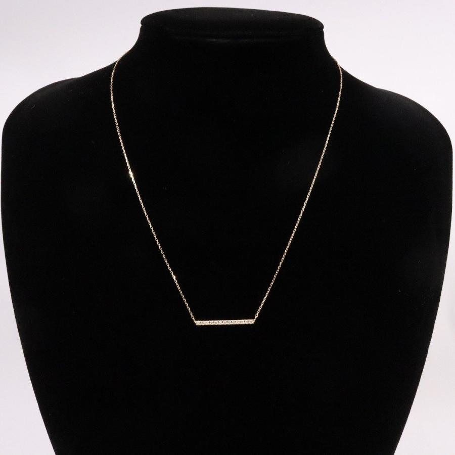 TiamTiam K18 バーネックレスダイヤモンドイエローゴールド