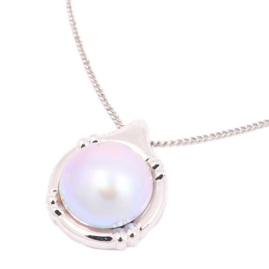 田崎真珠 TASAKI マベパール ブルー グレー ネックレス ペンダント
