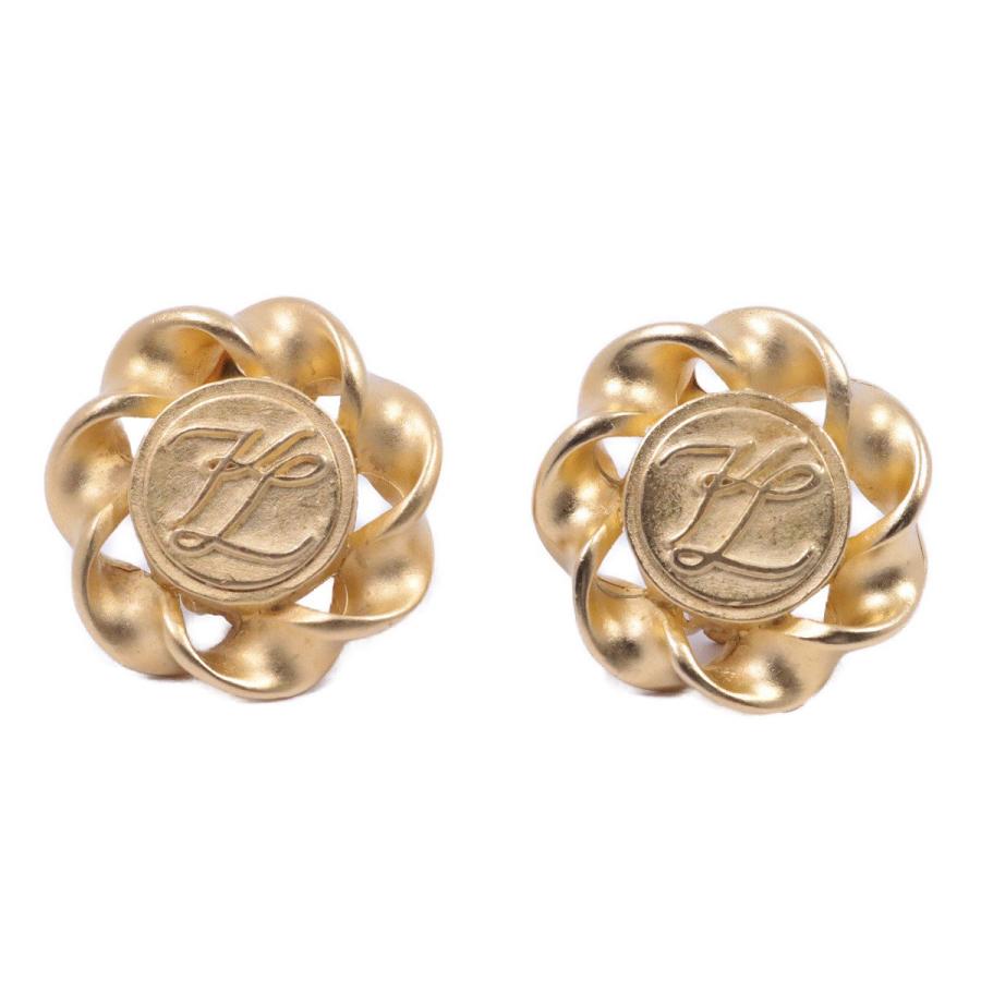 KARL LAGERFELD カールラガーフェルド フラワー イヤリング ゴールド色  