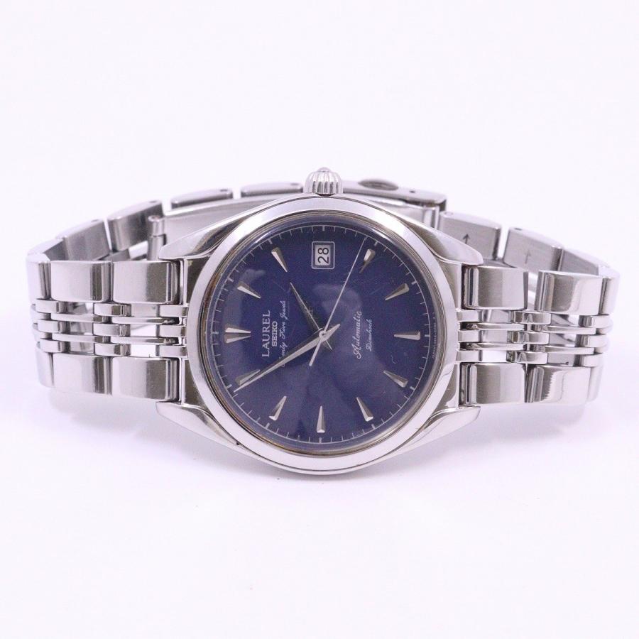 SEIKO セイコー LAUREL ローレル 自動巻き メンズ 腕時計 青文字盤  