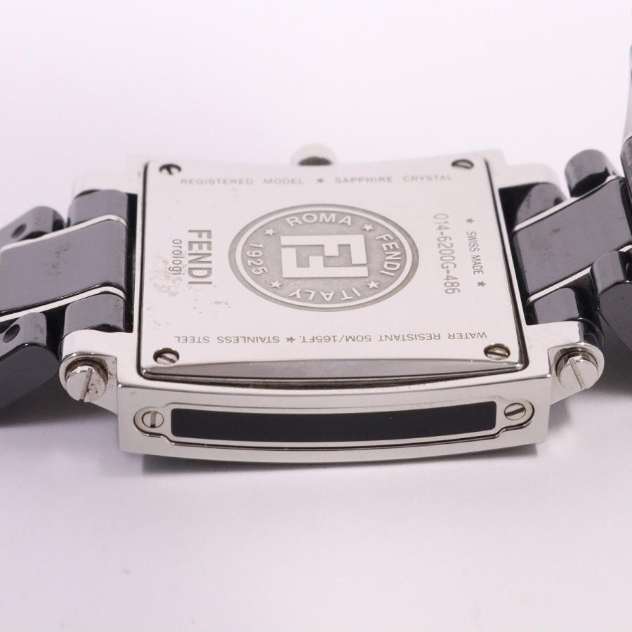 FENDI フェンディ 6200G クアドロ クォーツ ボーイズ 腕時計 黒 FENDI フェンディ 6200G クアドロ クォーツ ボーイズ 腕時計 黒