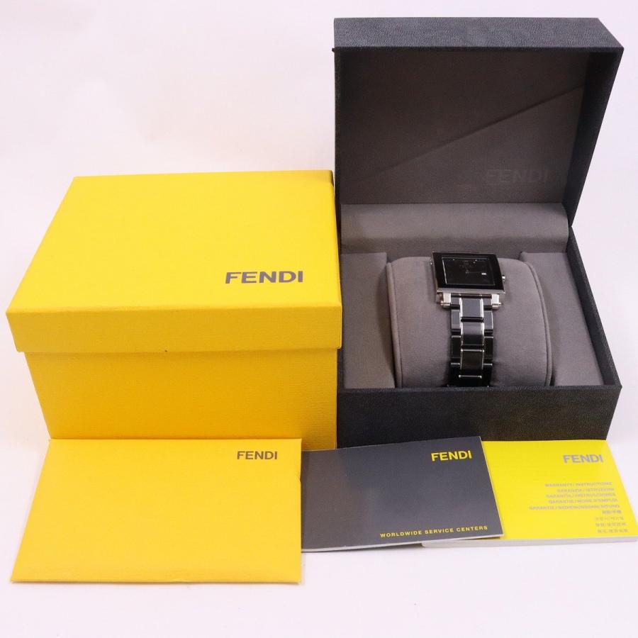 FENDI フェンディ 6200G クアドロ クォーツ ボーイズ 腕時計 黒 FENDI フェンディ 6200G クアドロ クォーツ ボーイズ 腕時計 黒