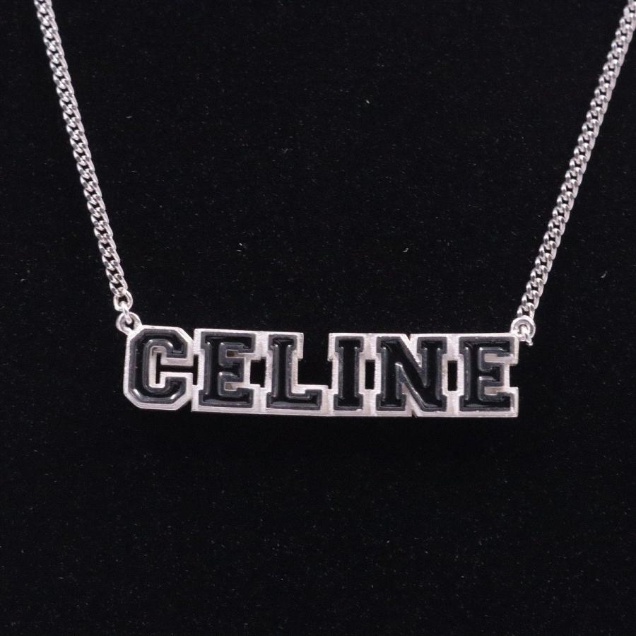 CELINE セリーヌ ネックレス ゴシックロゴ シルバー SV925 エディ期 CELINE - 【希少】セリーヌ メンズ ゴシック ロゴ ネックレス
