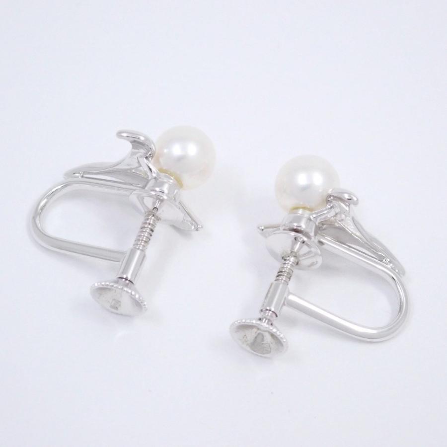 MIKIMOTO ミキモト リーフモチーフ イヤリング シルバー/パール【い 