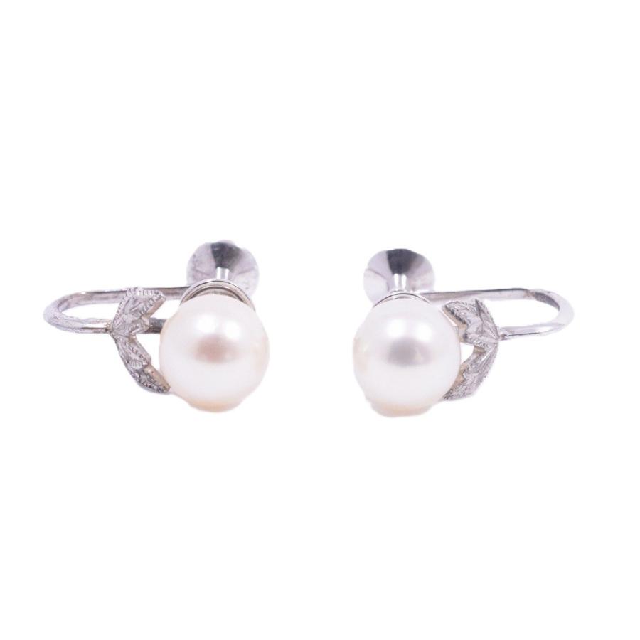 MIKIMOTO ミキモト リーフモチーフ イヤリング シルバー/パール MIKIMOTO ミキモト リーフモチーフ イヤリング シルバー/パール
