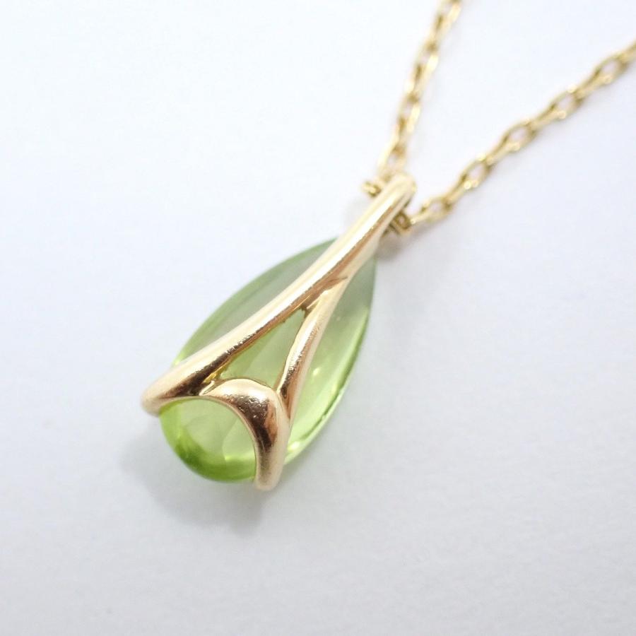 STAR JEWELRY スタージュエリー ドロップ ネックレス K18YG/ペリドット 