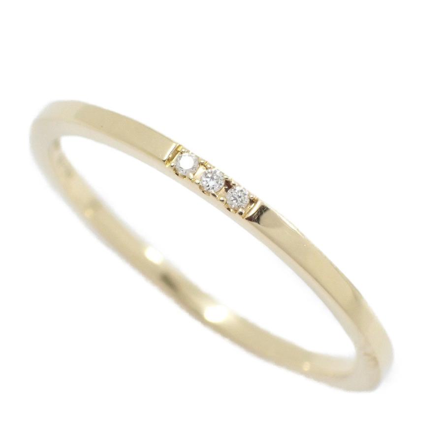 AHKAH アーカー プチトロワ リング 指輪 K18YG/ダイヤモンド0.009ct 9 