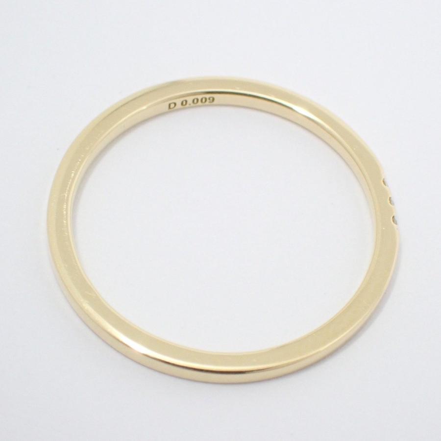 AHKAH アーカー プチトロワ リング 指輪 K18YG/ダイヤモンド0.009ct 9 