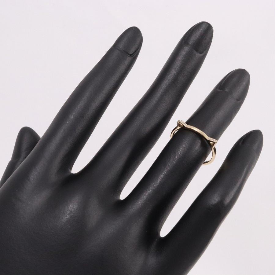 AHKAH アーカー キトゥン キャット リング 指輪 K10YG/ダイヤモンド  