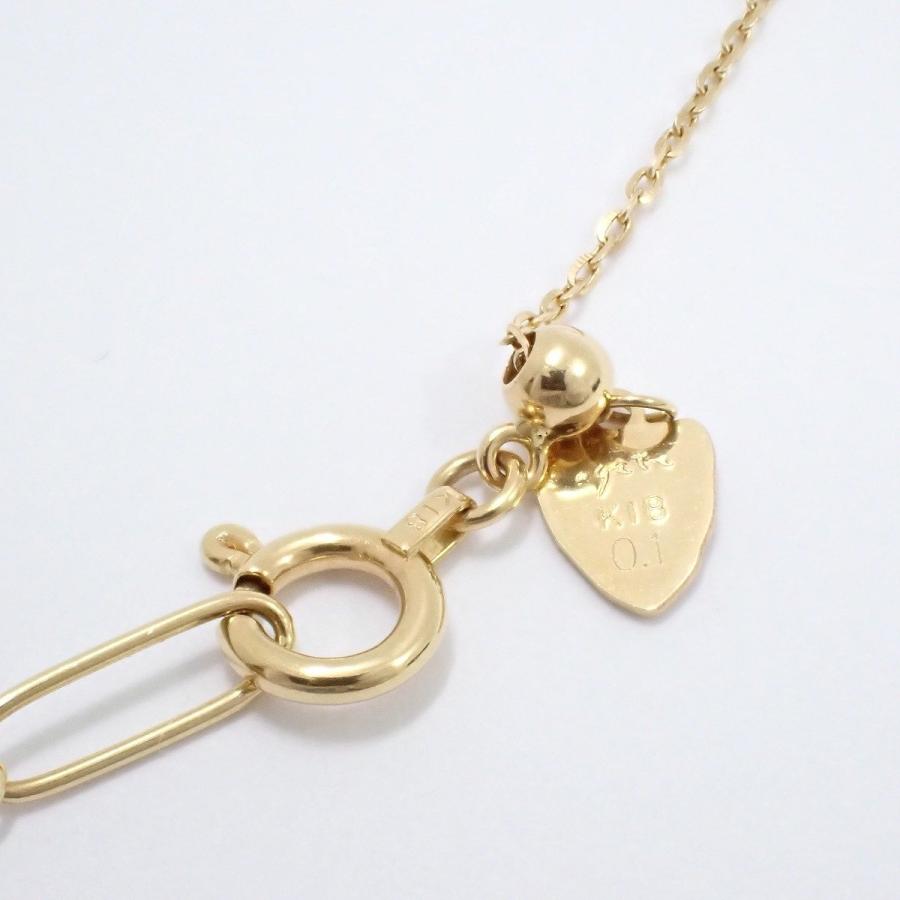 agete アガット ペアシェイプ ネックレス K18/ダイヤモンド0.1ct【い 