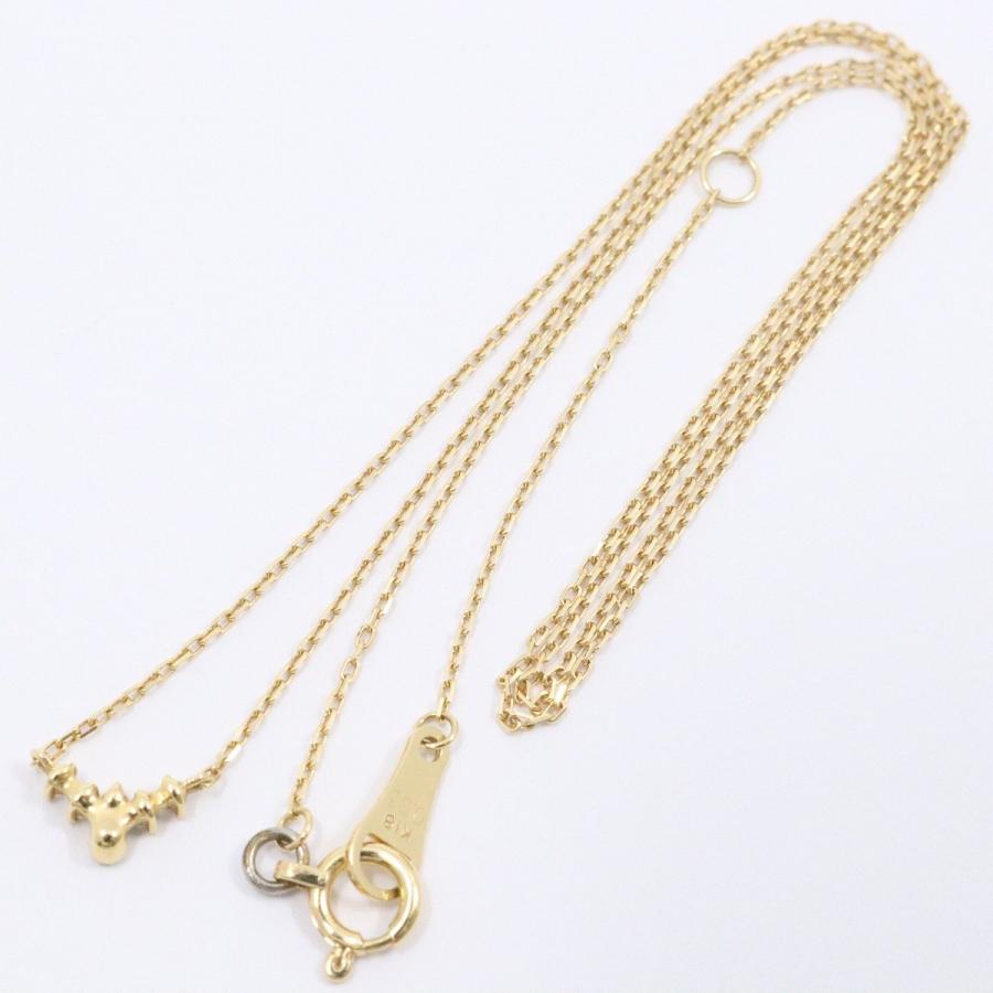 agete アガット ライン ネックレス K18YG/ダイヤモンド0.03ct【いおき 
