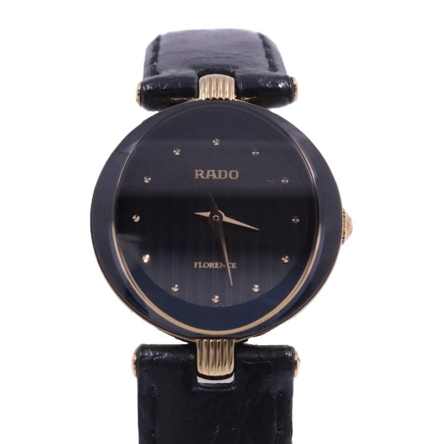 RADO ラドー フローレンス クォーツ レディース 腕時計 黒文字盤 RADO ラドー フローレンス クォーツ レディース 腕時計 黒文字盤