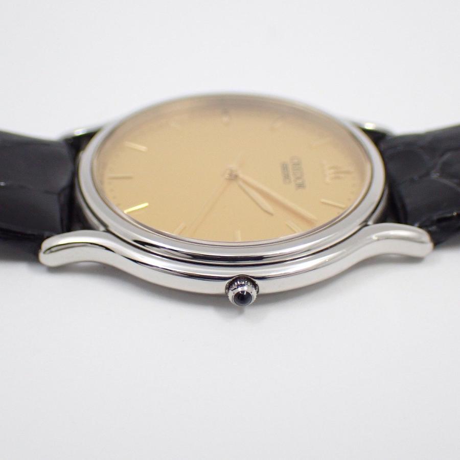SIGNO 【裏蓋刻印あり】SEIKO セイコー クレドール シグノ 薄型 クォーツ メンズ 腕時計 ゴールド文字盤 GCAR051 ...