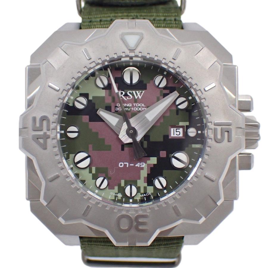 RSW 【美品】RSW ラマスイスウォッチ ダイビングツール カモ グリーン 