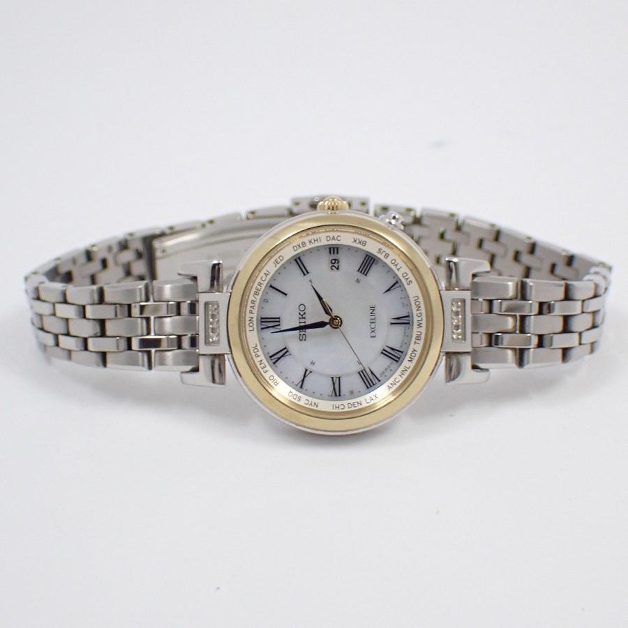 【現行・未使用級・18.5㎝】セイコー　エクセリーヌ　ソーラー　ダイヤ10P セイコー エクセリーヌ ソーラー 現行販売品 美品 10P