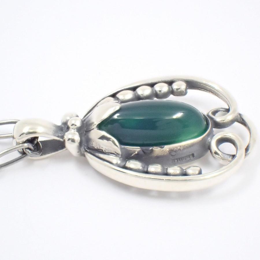  　ジョージ・ジェンセン　グリーンアゲート１７号 Georg Jensen（ジョージ ジェンセン） 1990 ヘリテージコレクション
