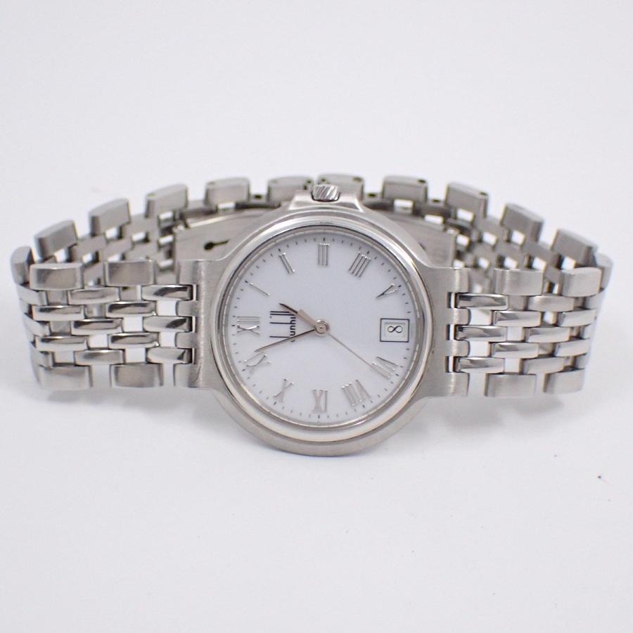 稼働品 dunhill ダンヒル 腕時計 白文字盤 クォーツ ３針 dunhill ダンヒル エリート クォーツ メンズ 腕時計 白文字盤