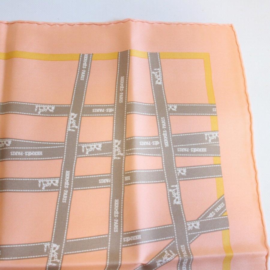 HERMES エルメス カレ 45 スカーフ ガヴロッシュ ボルデュックリボン オレンジ系【いおき質店】