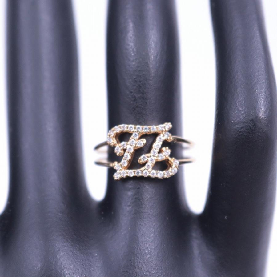 FENDI（フェンディ） カーリグラフィ リング 指輪 ゴールド色金具