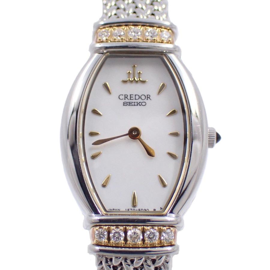 SEIKO CREDOR ダイヤベゼル 18KT x SS クォーツ 腕時計 CREDOR SEIKO セイコー クレドール 18K/SS ラグダイヤ クォーツ