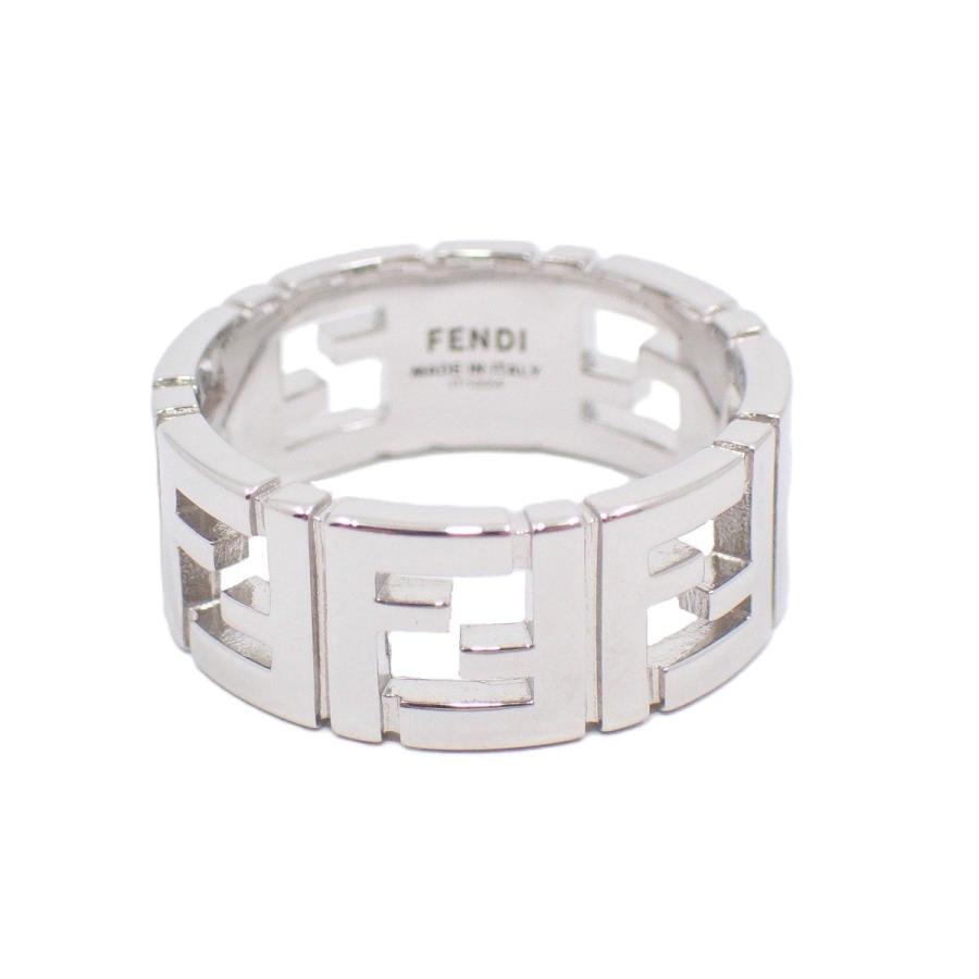 FENDI フェンディ FFリング 指輪 シルバーカラー リング FFモチーフ FENDI（フェンディ） 【美品】FENDI FFロゴ リング 指輪 シルバー色