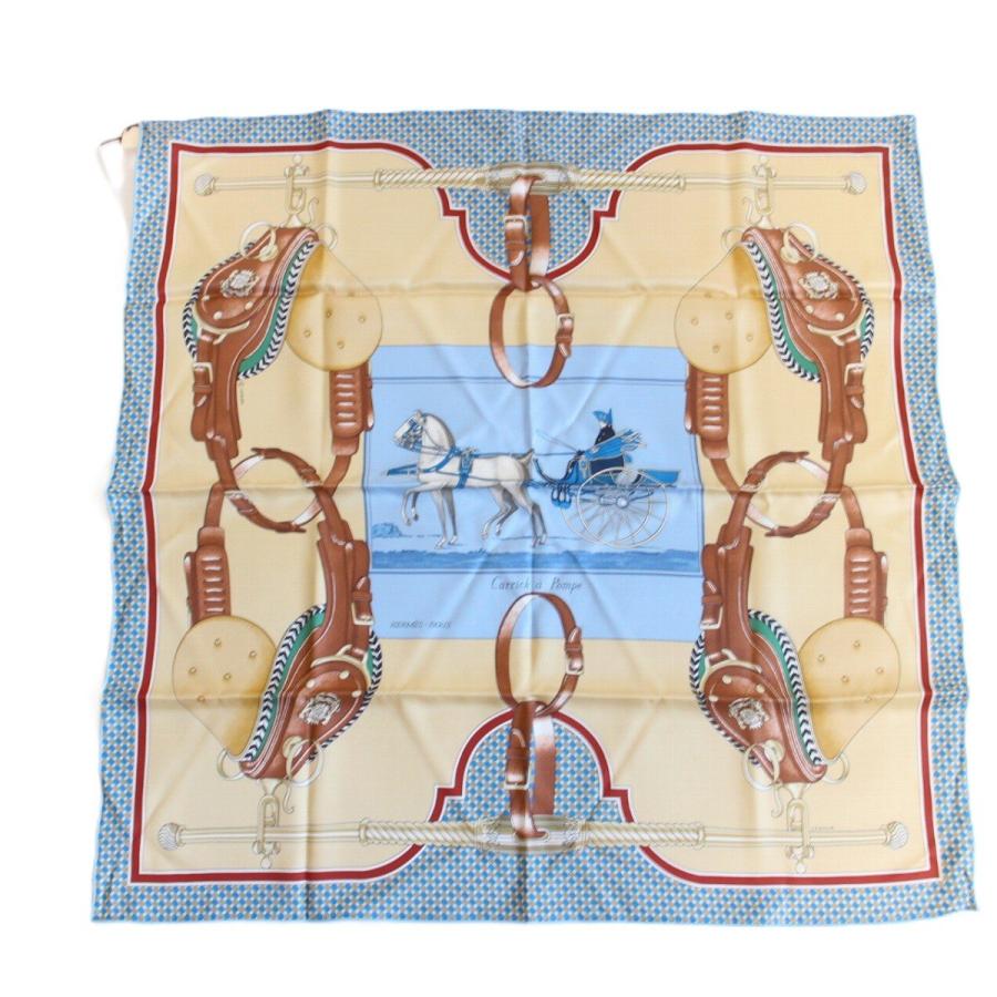 HERMES（エルメス） カレ 70 スカーフ CARRICK A POMPE 馬具柄 シルク