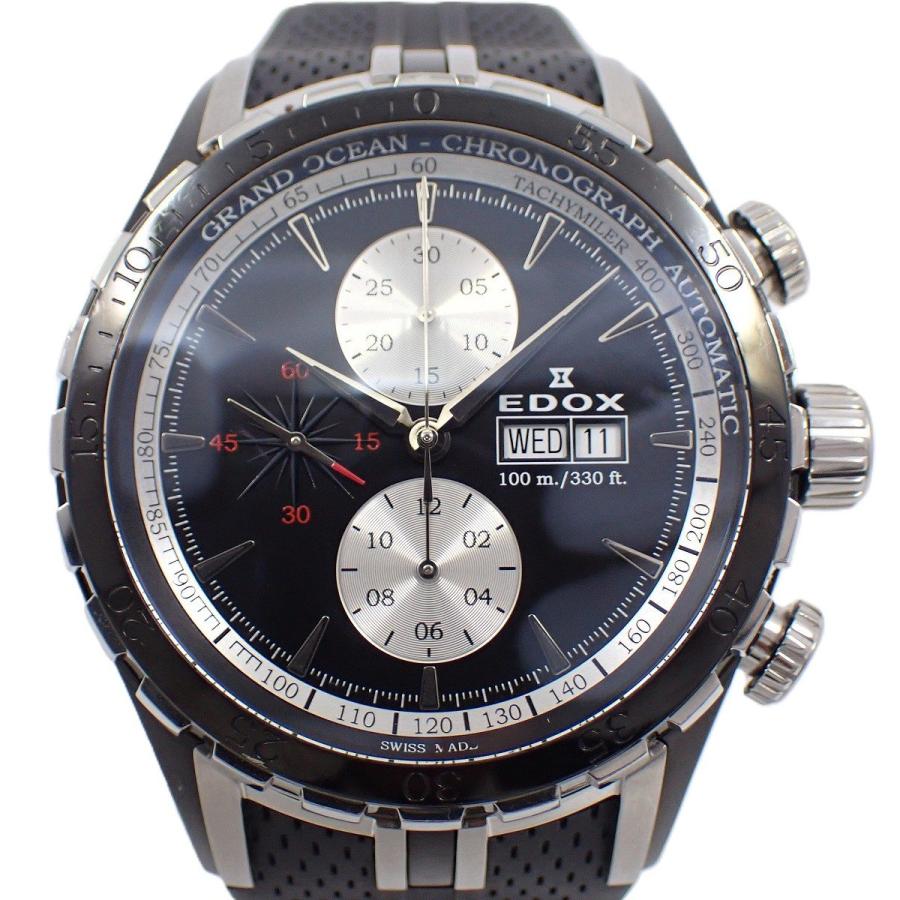 EDOX 自動巻き時計 クロノグラフ 黒