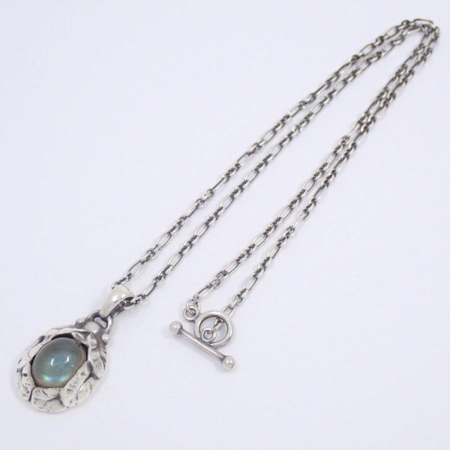 GEORG JENSEN ジョージジェンセン 1997 イヤーペンダント ネックレス シルバー925/ラブラドライト【いおき質店】管理2