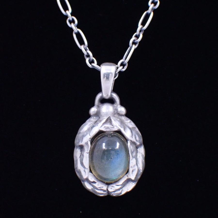GEORG JENSEN ジョージジェンセン 1997 イヤーペンダント ネックレス シルバー925/ラブラドライト【いおき質店】管理2