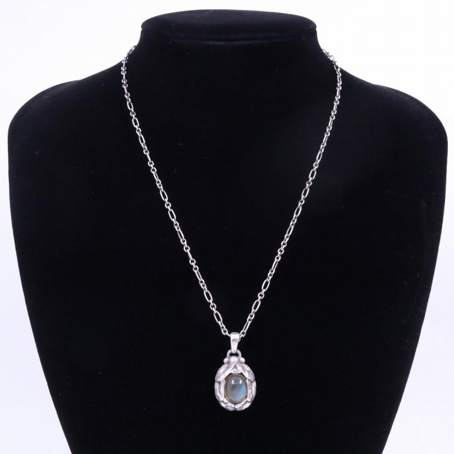 GEORG JENSEN ジョージジェンセン 1997 イヤーペンダント ネックレス シルバー925/ラブラドライト【いおき質店】管理2