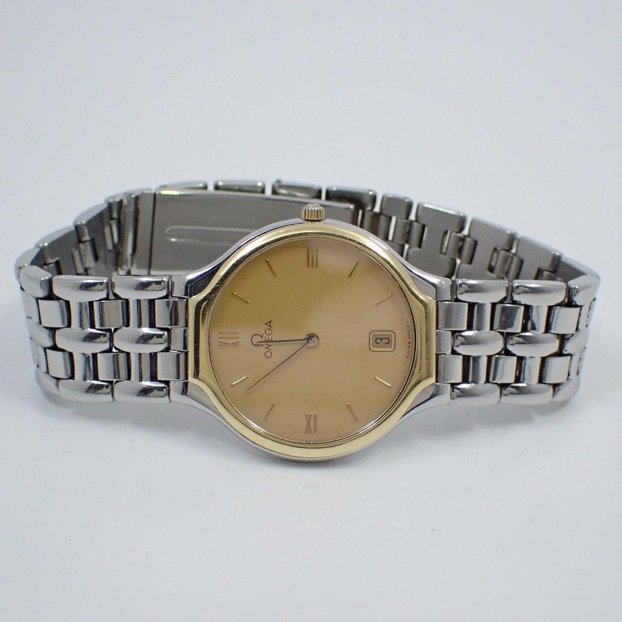 DE VILLE オメガ デビル シンボル クォーツ メンズ 腕時計 18K