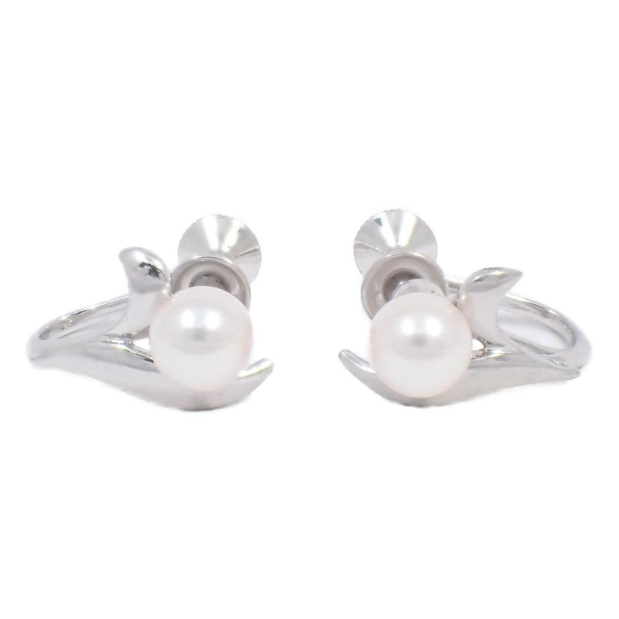 MIKIMOTO ミキモト リーフモチーフ イヤリング シルバー/パール【い  