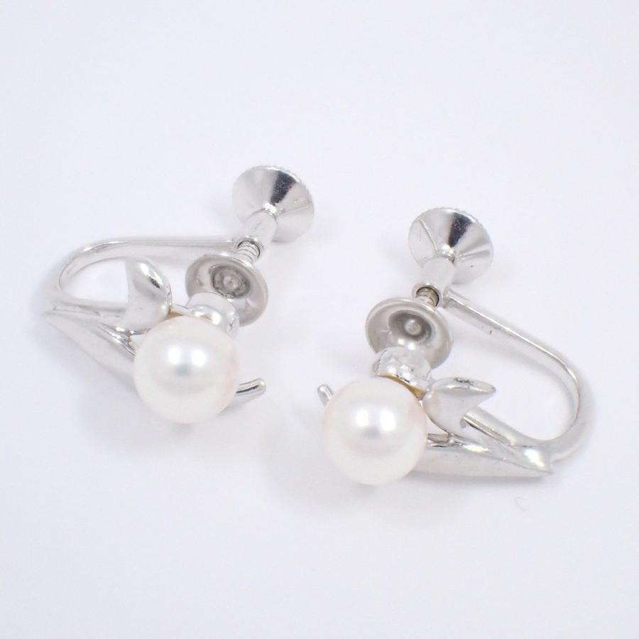 MIKIMOTO（ミキモト） リーフモチーフ イヤリング シルバー/パール【い