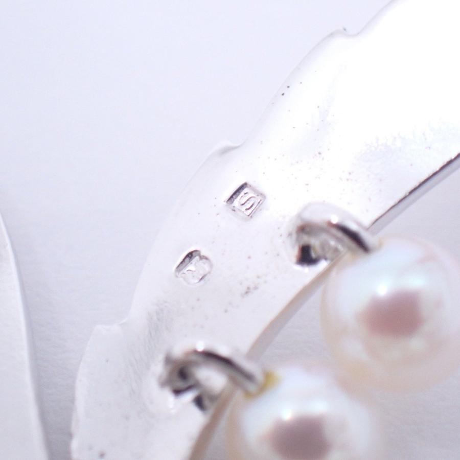 MIKIMOTO（ミキモト） リーフモチーフ ブローチ シルバー/パール5粒