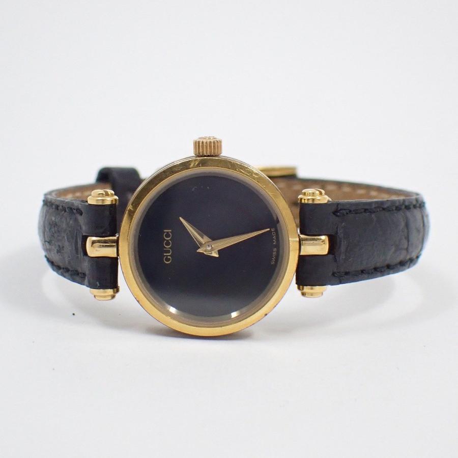 GUCCI（グッチ） ラウンド型 ブラック×ゴールドGPケース クォーツ