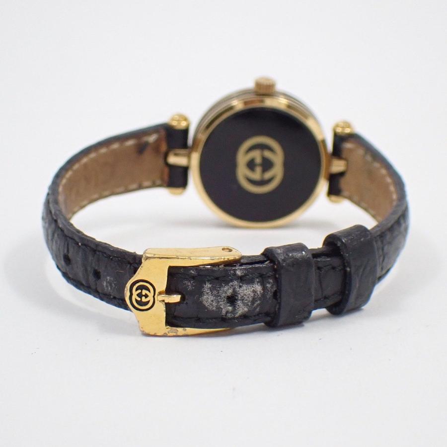 GUCCI（グッチ） ラウンド型 ブラック×ゴールドGPケース クォーツ