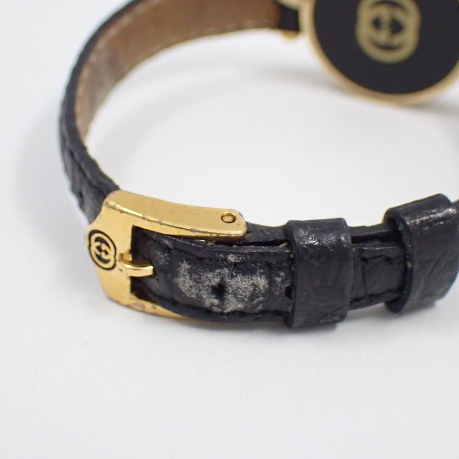 GUCCI（グッチ） ラウンド型 ブラック×ゴールドGPケース クォーツ