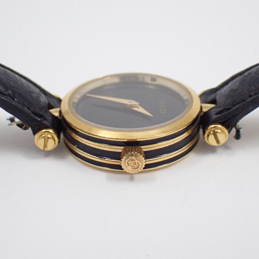 GUCCI（グッチ） ラウンド型 ブラック×ゴールドGPケース クォーツ