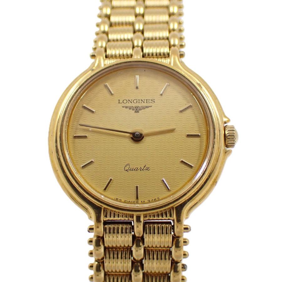 【新品ベルト】925 ロンジン ゴールド文字盤 レディース クォーツ ラウンド LONGINES ロンジン ラウンド型 クォーツ レディース 腕時計