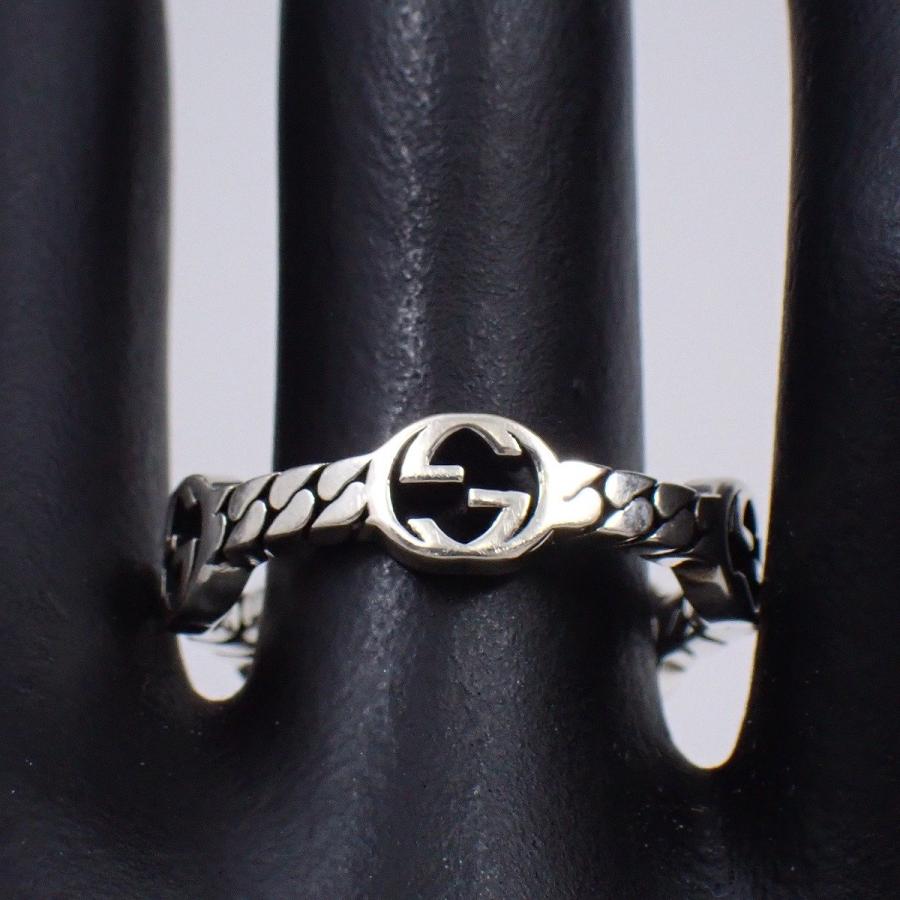 【超美品】GUCCI リング　インターロッキングG 喜平　チェーン　17号 超美品】GUCCI リング インターロッキングG 喜平 チェーン 17号