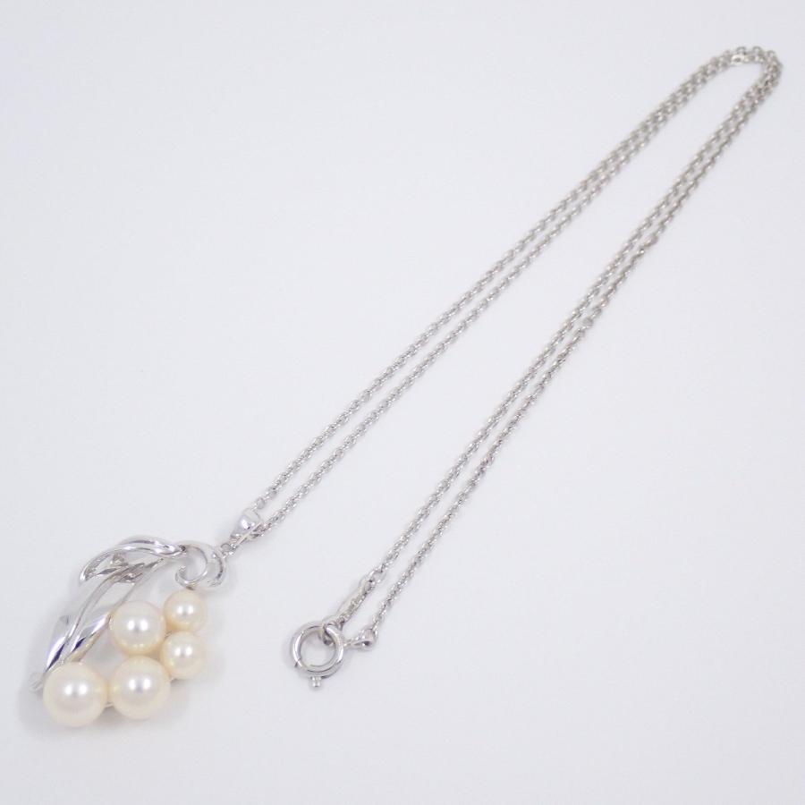 MIKIMOTO ミキモト リーフモチーフ ネックレス シルバー/パール5