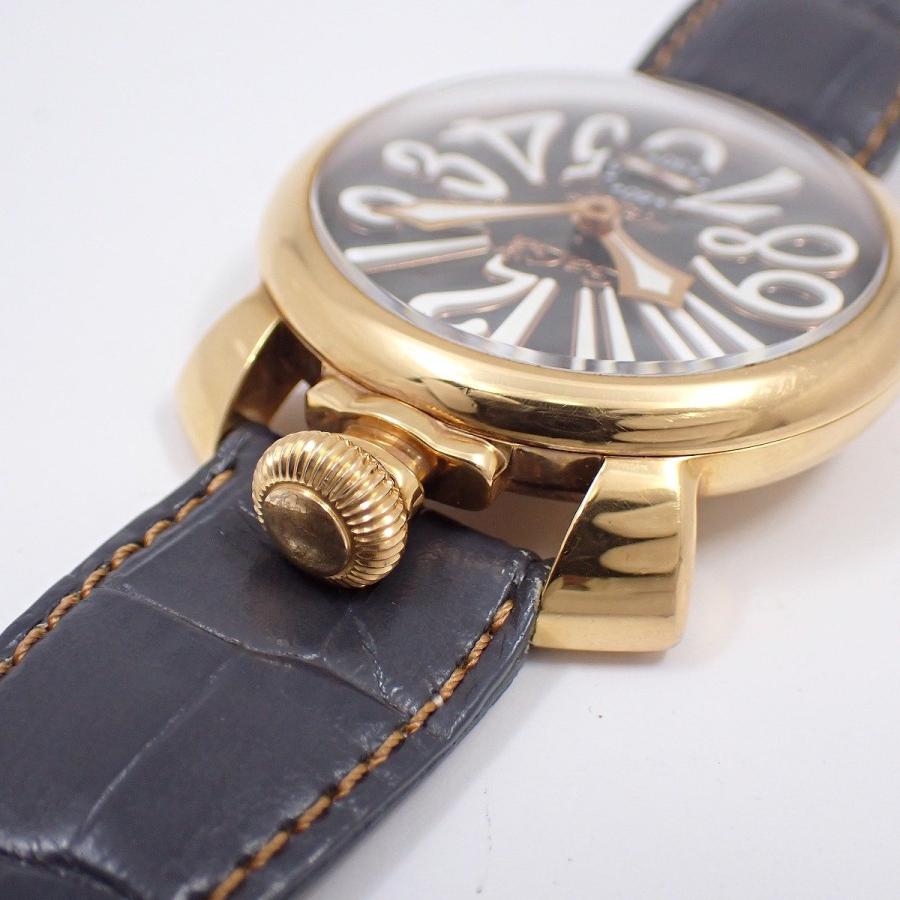 【箱付】GaGaMILANO マヌアーレ48 手巻き スモセコ ピンクベルト 箱付】GaGaMILANO マヌアーレ48 手巻き スモセコ ピンクベルト