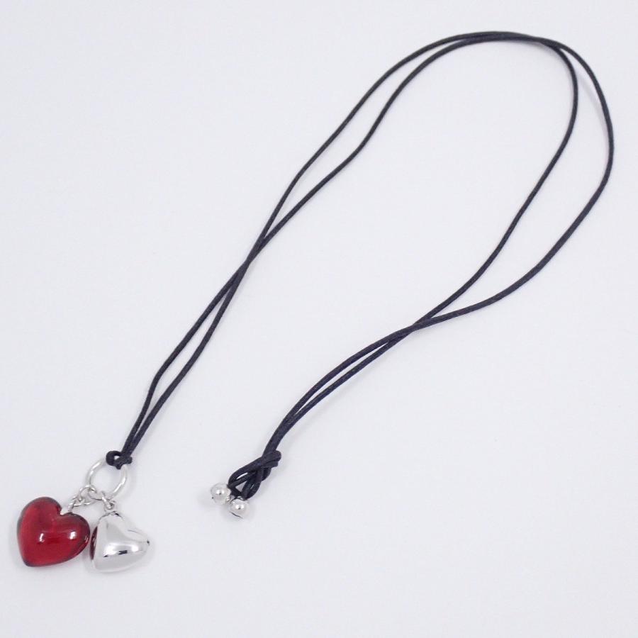 バカラ（Baccarat） ダブル ハート ネックレス シルバー925/クリスタル