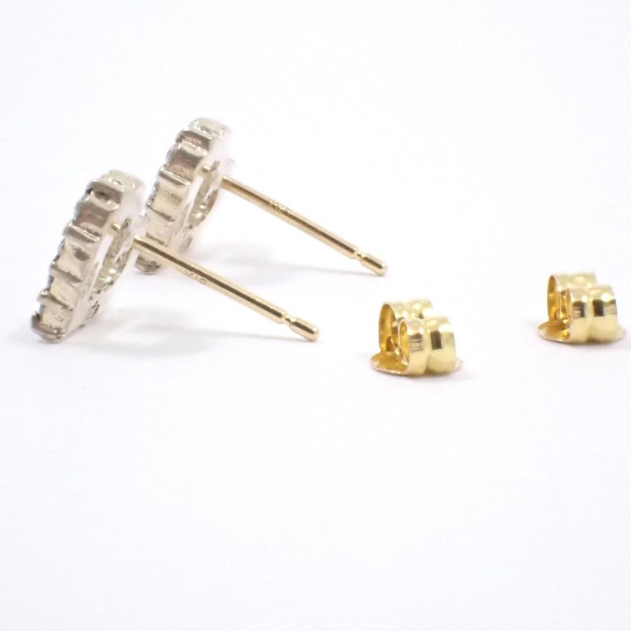 ete（エテ） ハート ピアス K18/シルバー925/ジルコニア【いおき質店